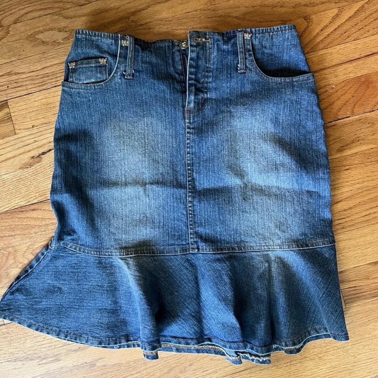 Jolt Juniors’ Denim Skirt size 14 Butterfly