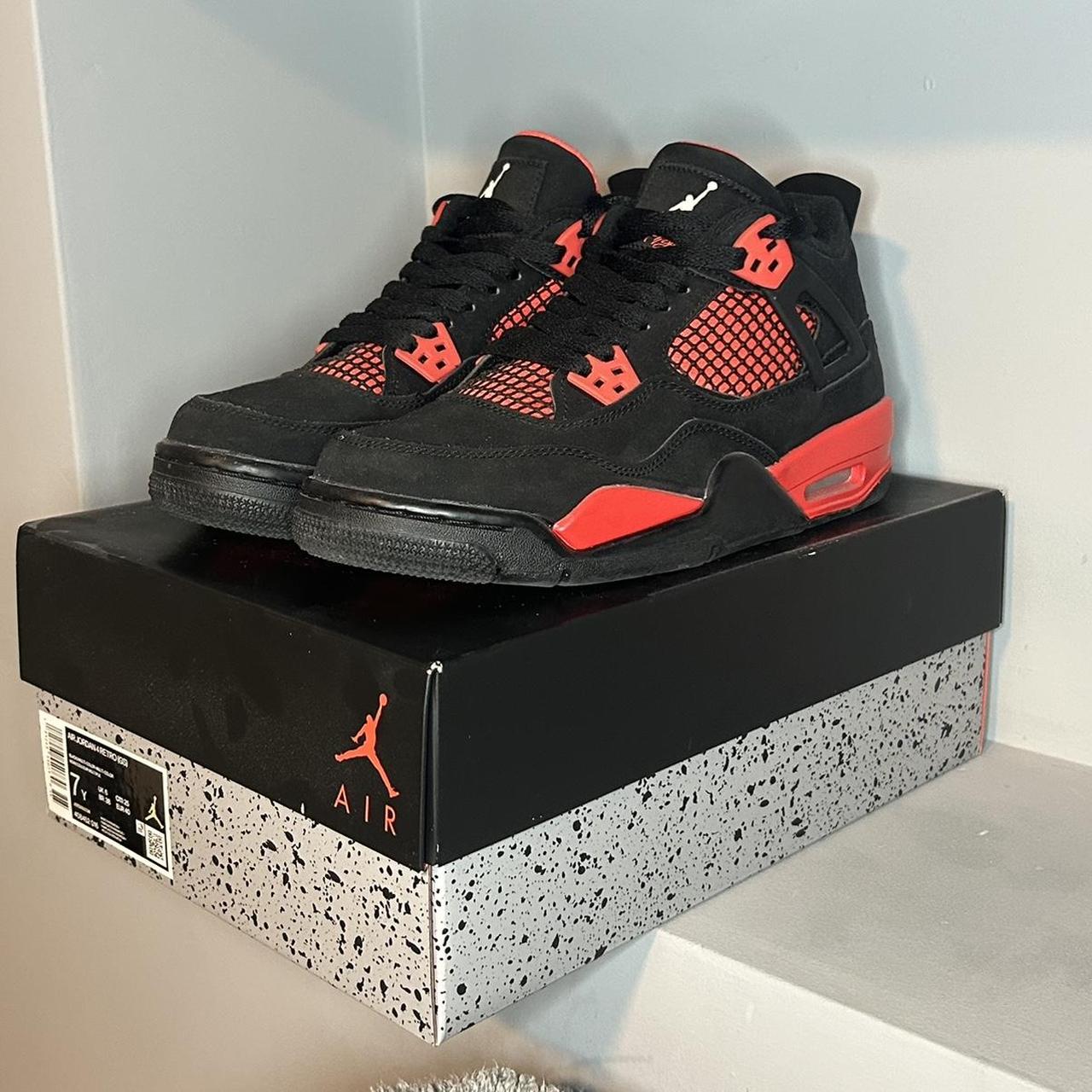 👟jordan 4 Gs Red Thunder Sizes Available 🇬🇧uk 6 Depop 4006