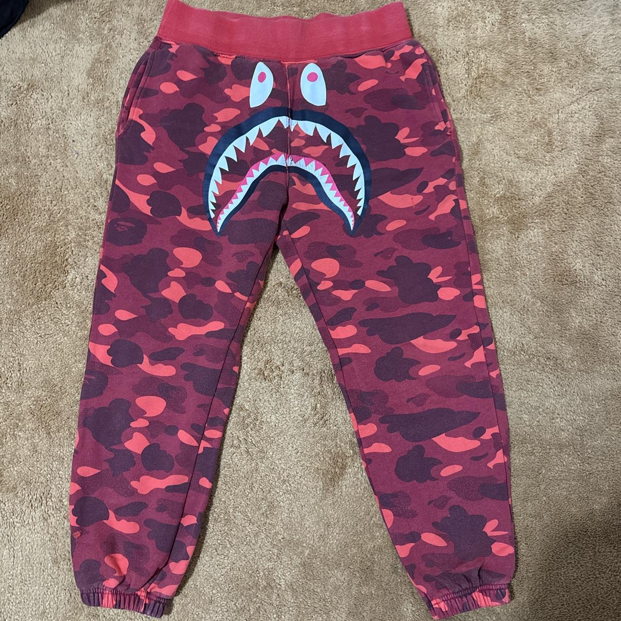 Red discount bape joggers