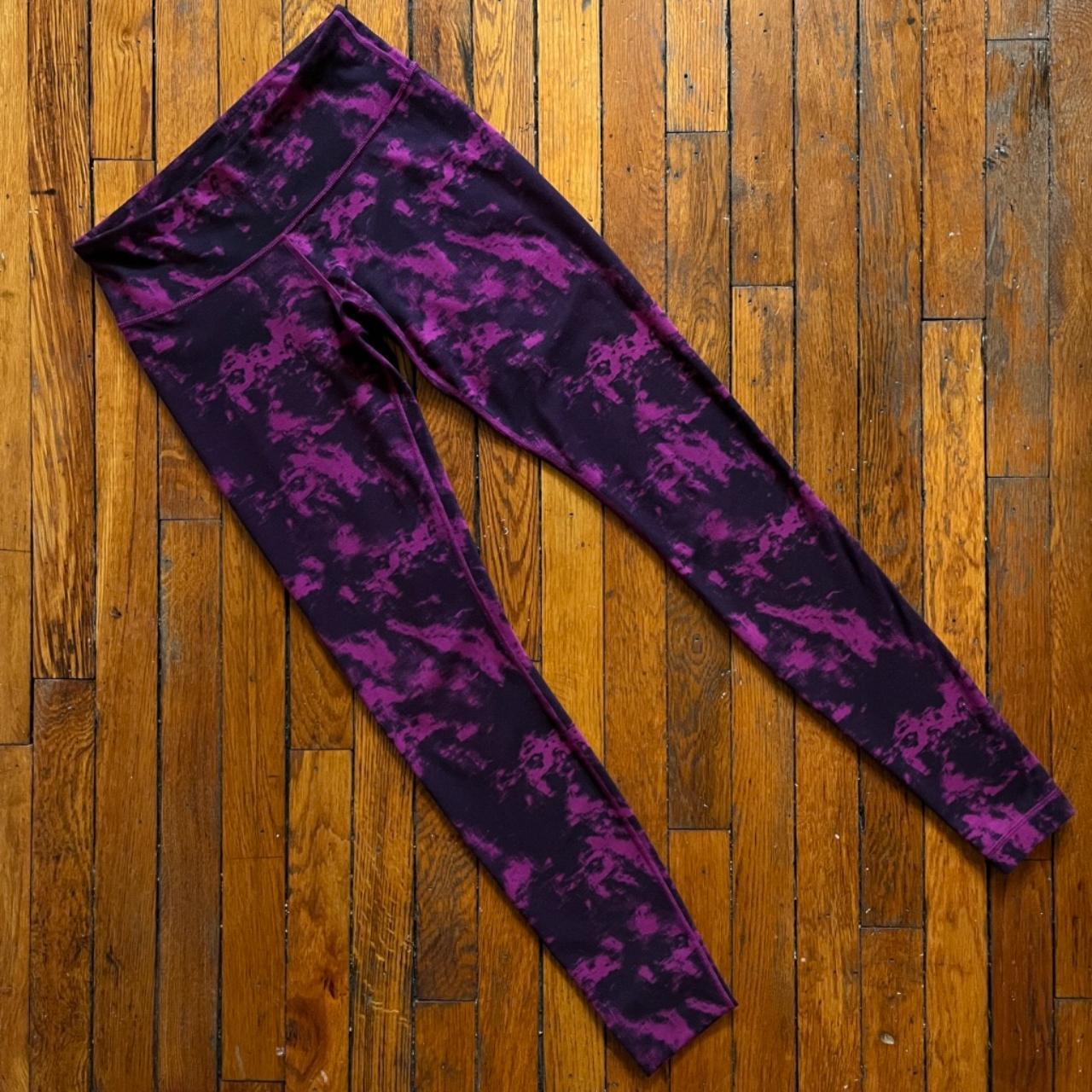 Lululemon Women's Purple Black Tie Dye Cloud Pattern - Depop