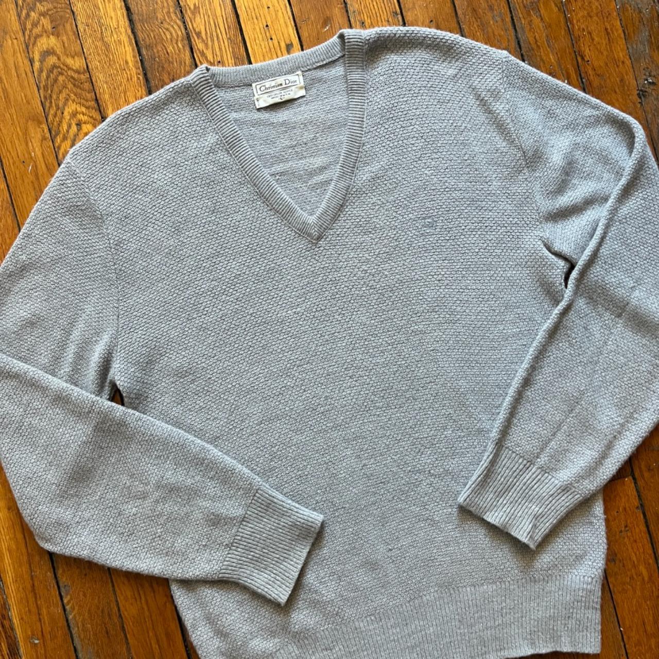 Christian Dior Men's Grey and Silver Jumper Depop