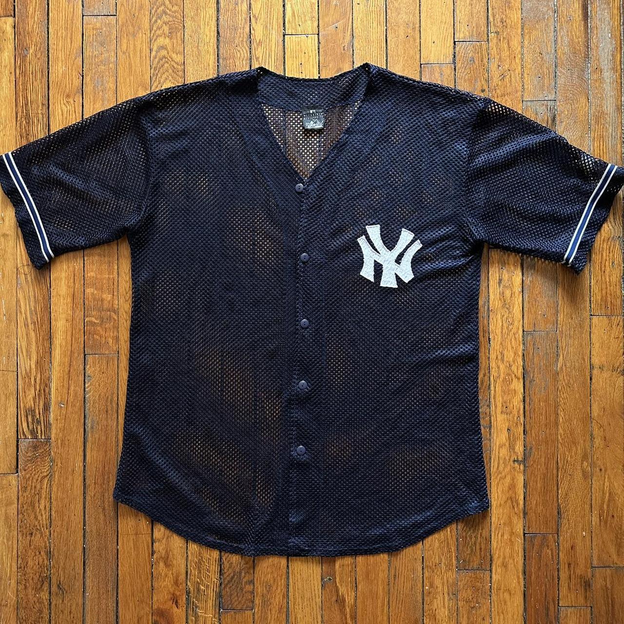 Vintage 90's New York Yankees Pinstripe T Shirt - Depop