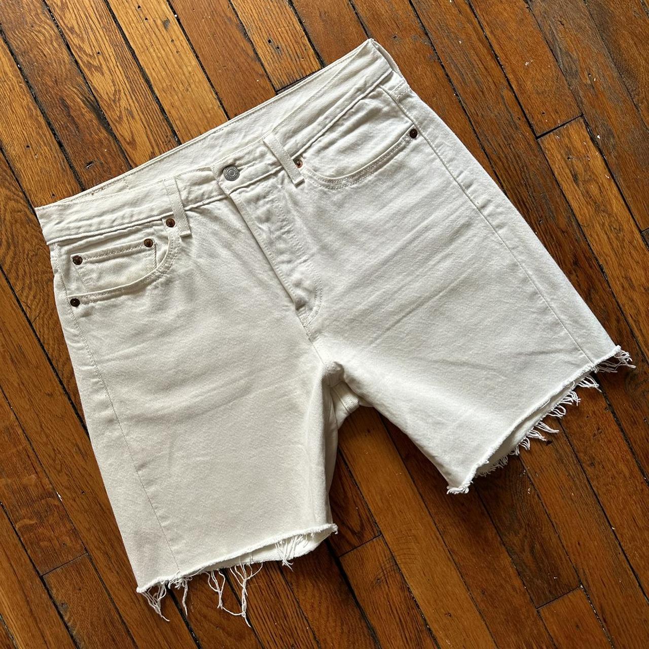 Levi's white denim clearance shorts