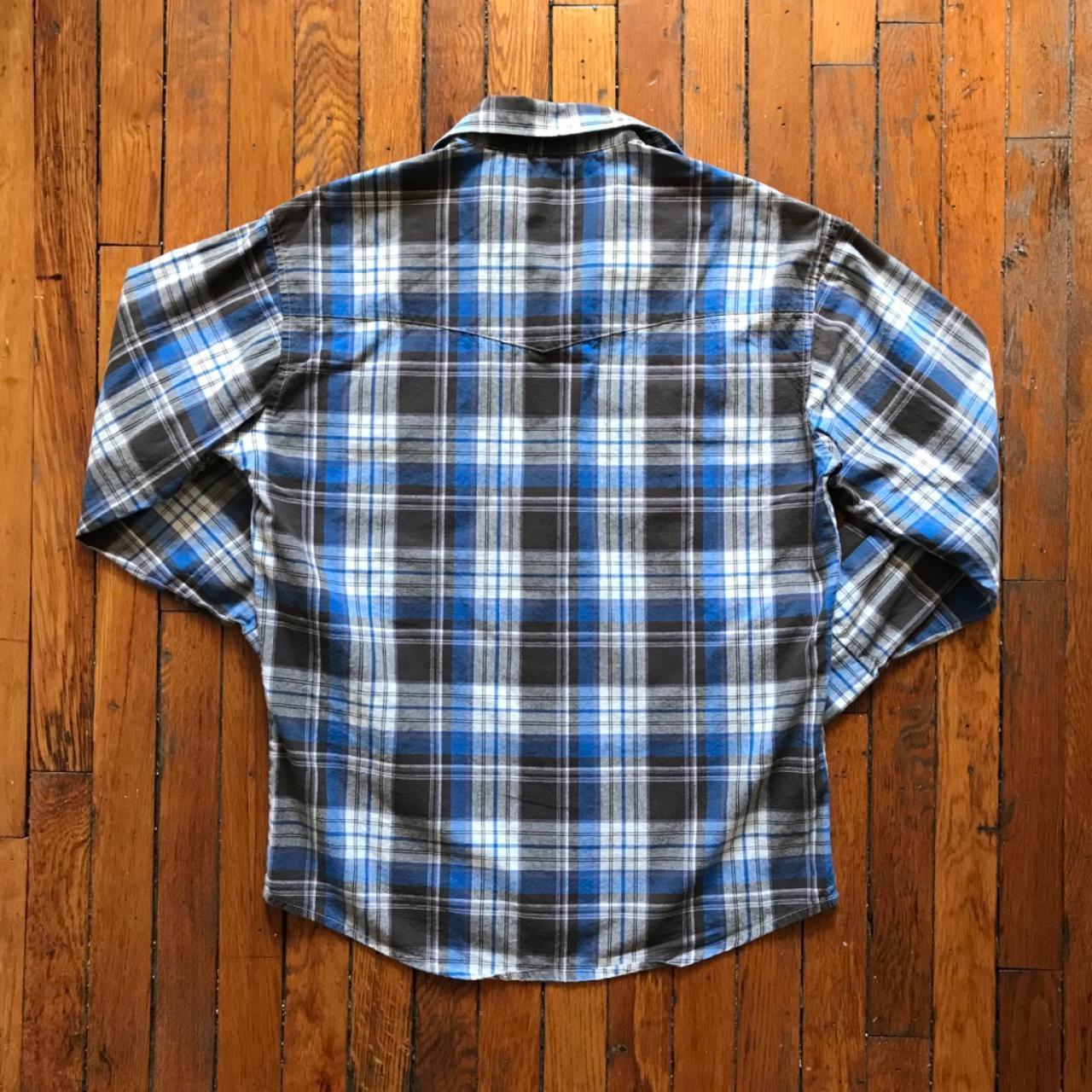 Vintage 90s Wrangler Western Shirts Men's Blue White | Depop