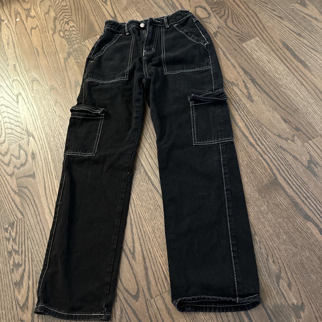 black brandy melville cargo jeans never worn no... Depop