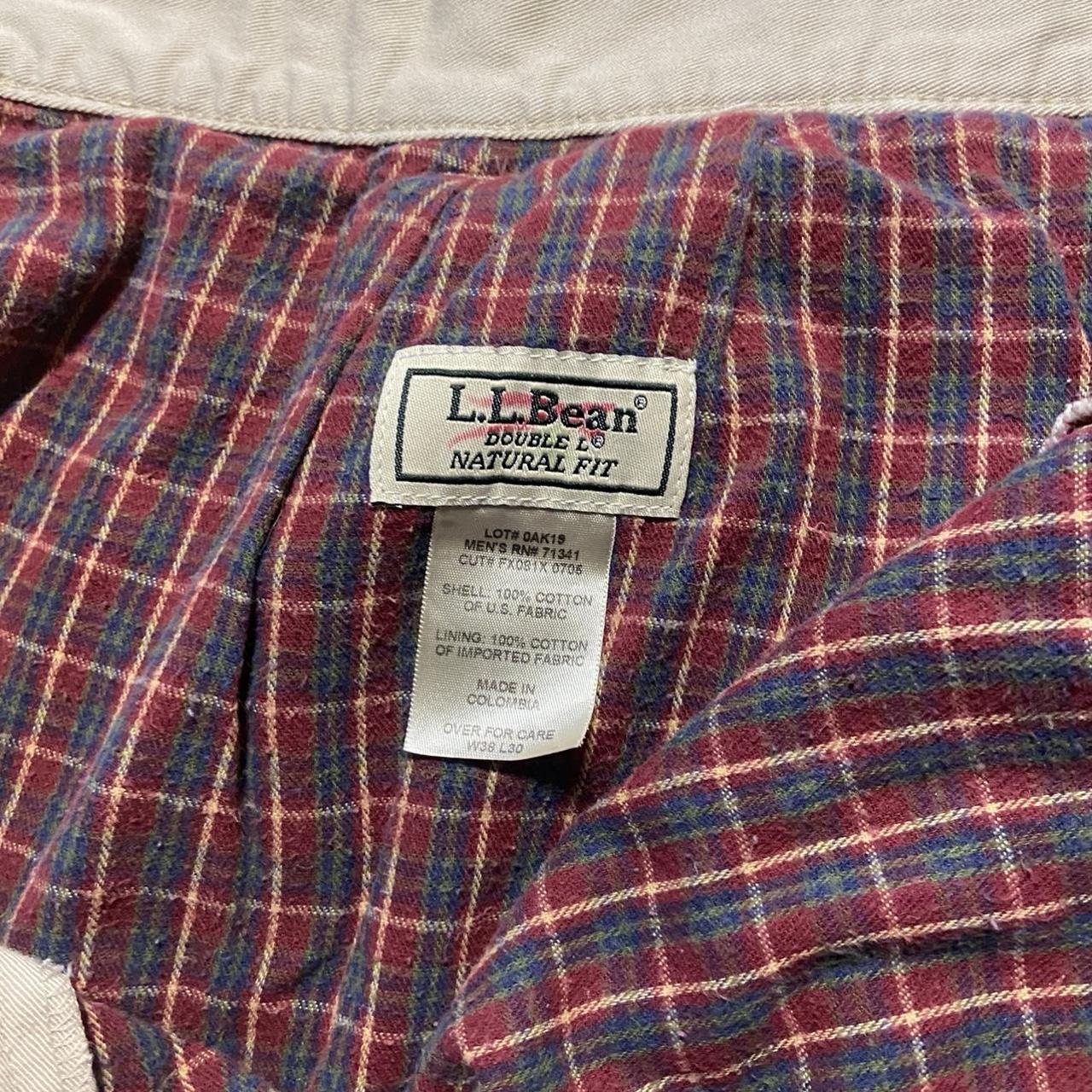 Mens L.L.Bean Cotton Flannel Lined Khakis 38 x 30... - Depop