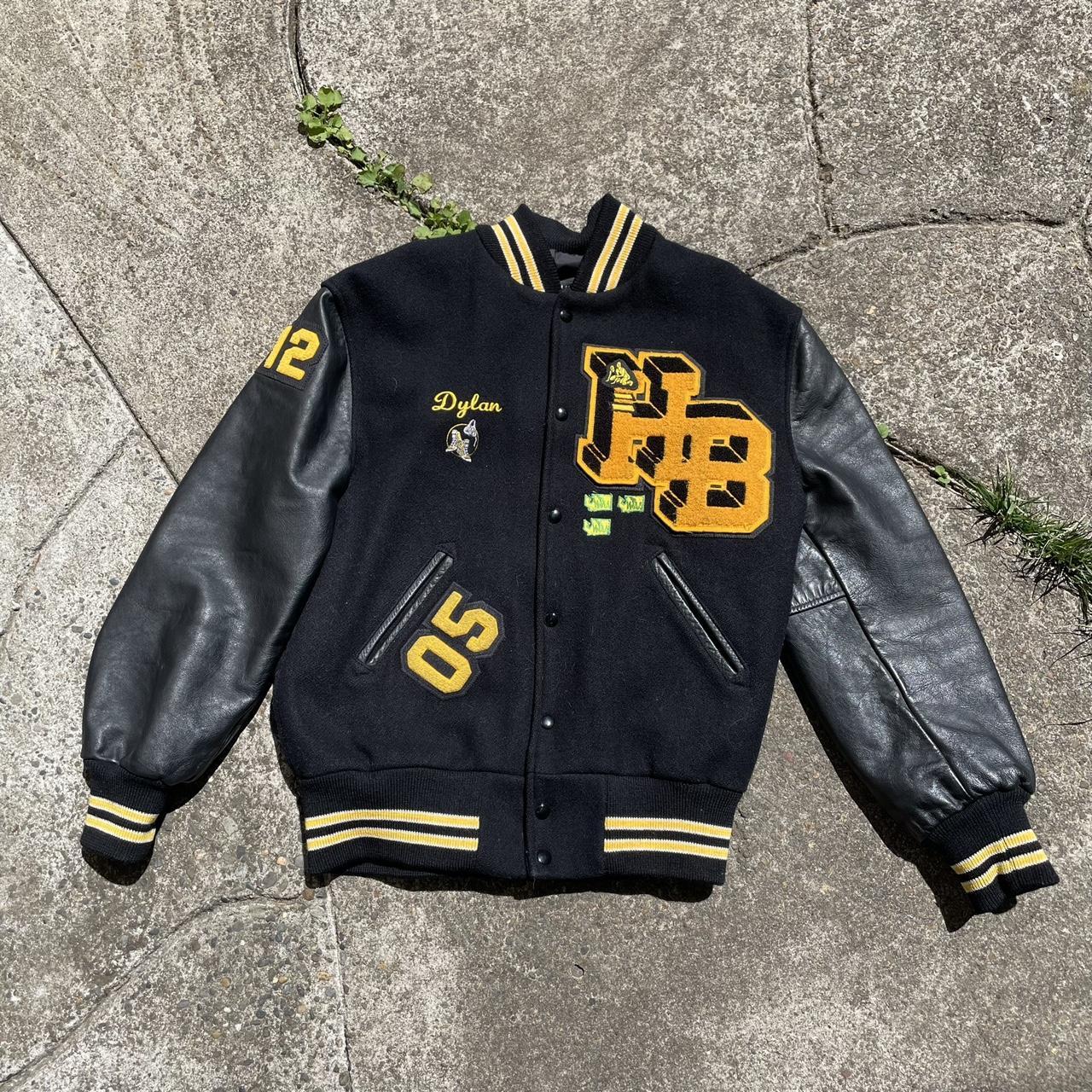 Vintage Y2k Varsity jacket Eagle Size... - Depop