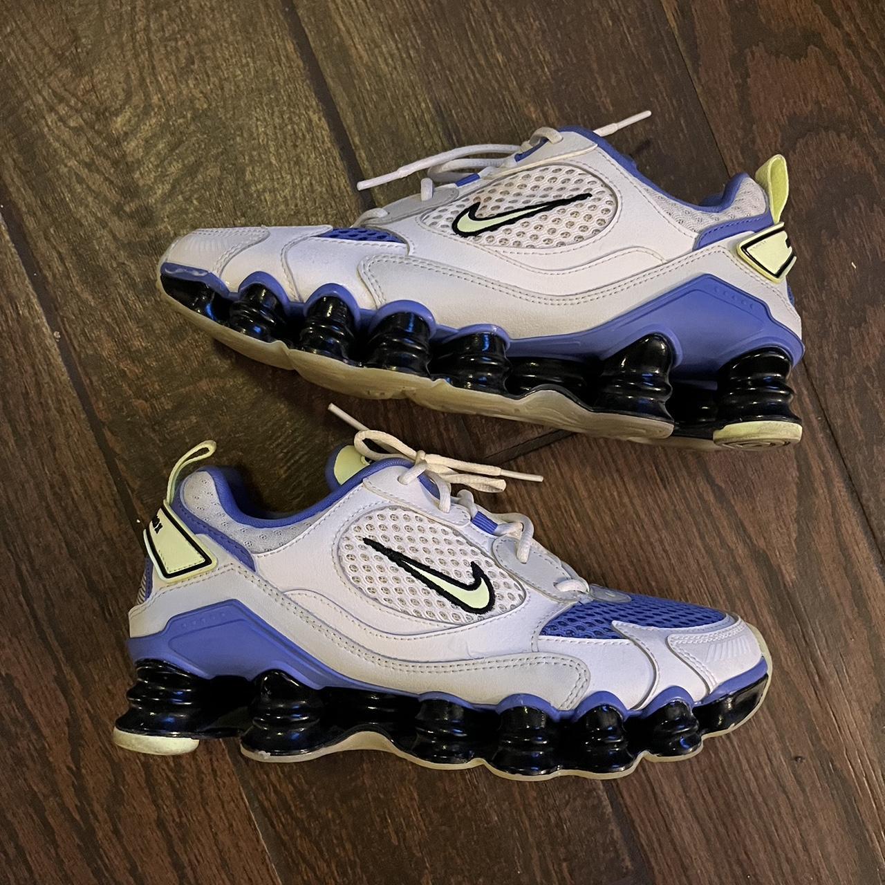 nike shox blue white