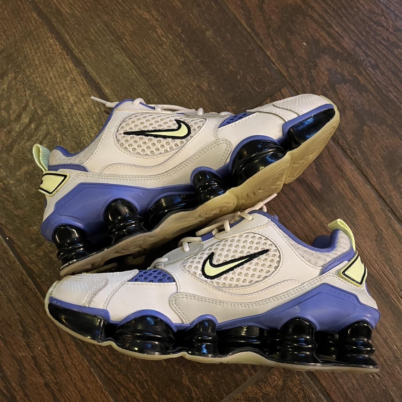 nike shox blue white