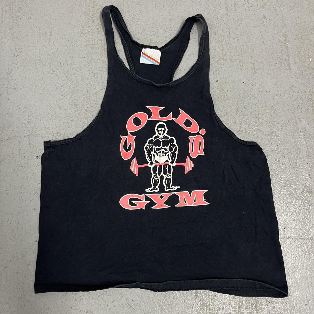 Vintage Gold's Gym Tank Top Workout Muscle Shirt Sz... - Depop