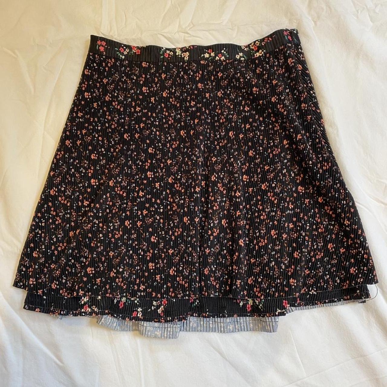 Urban Outfitters ribbed, layered floral skirt.... - Depop