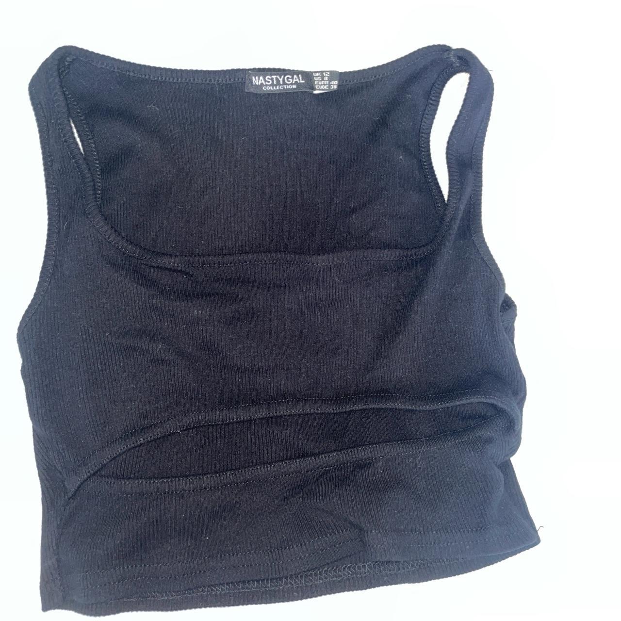 nasty gal black underboob vest top #nastygal #vesttop - Depop