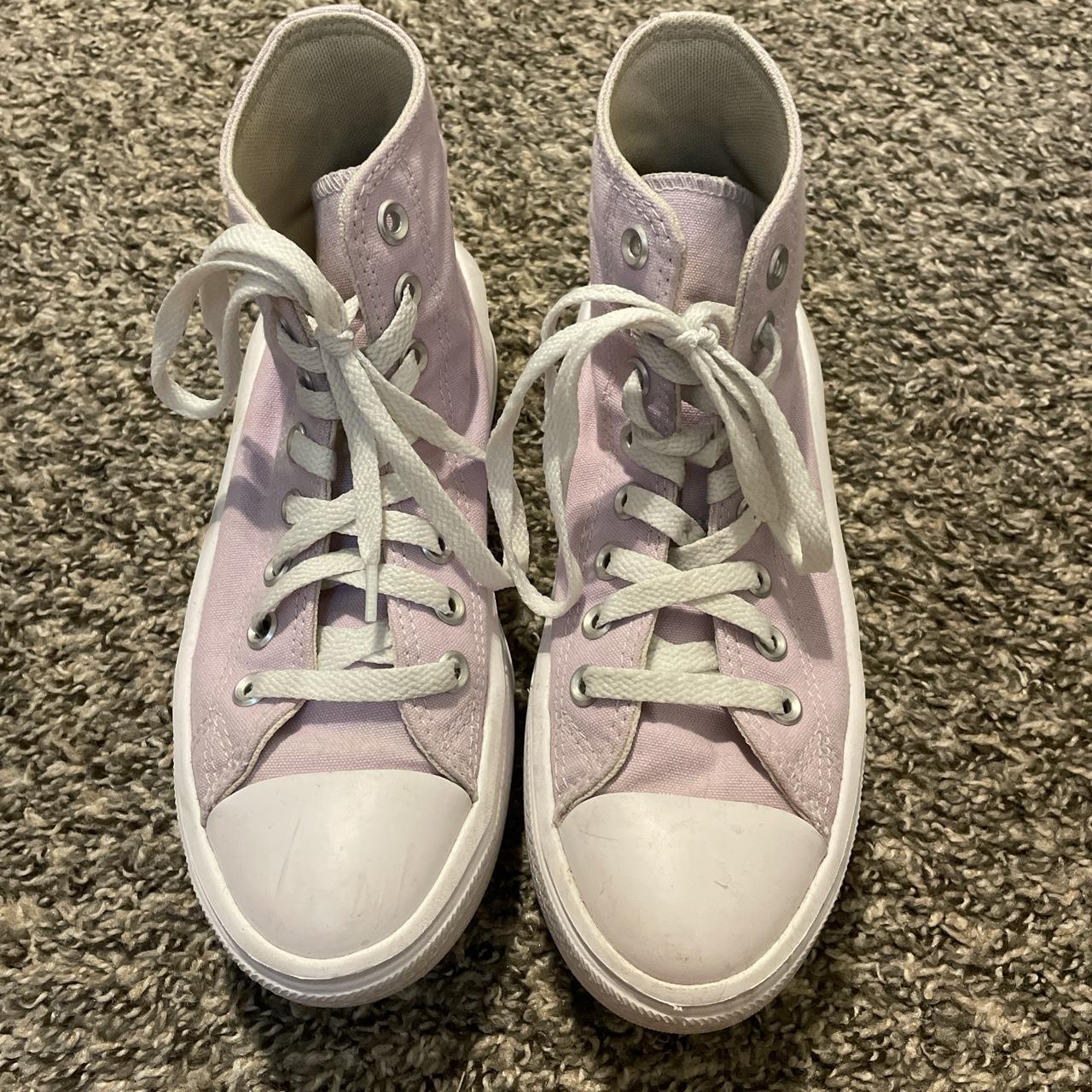 Light purple clearance high top converse