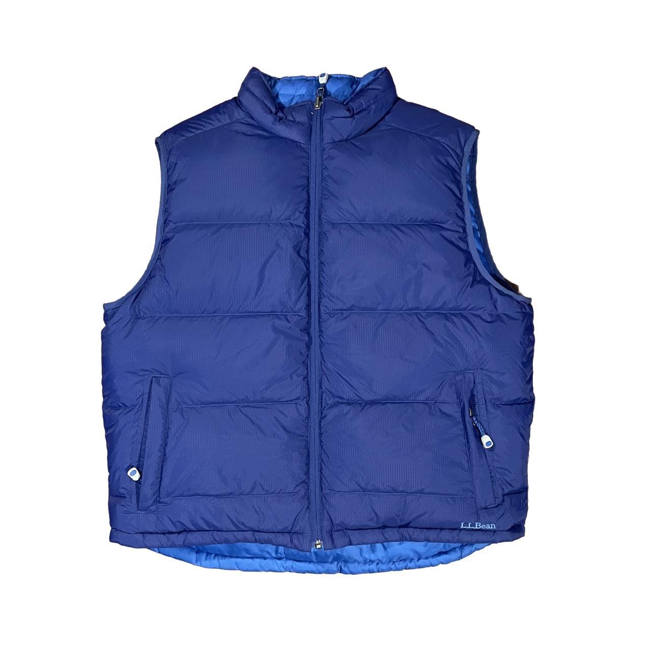 L.L. Bean Mens Puffer Vest Mens preloved blue... - Depop