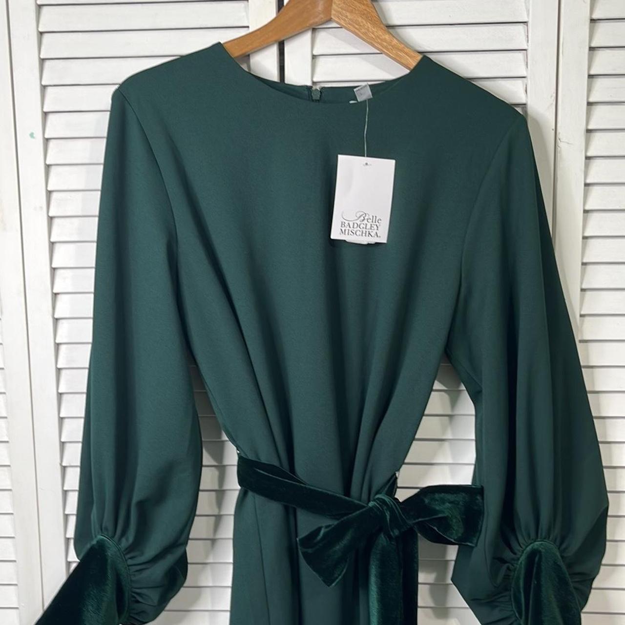 Belle badgley mischka outlet green dress