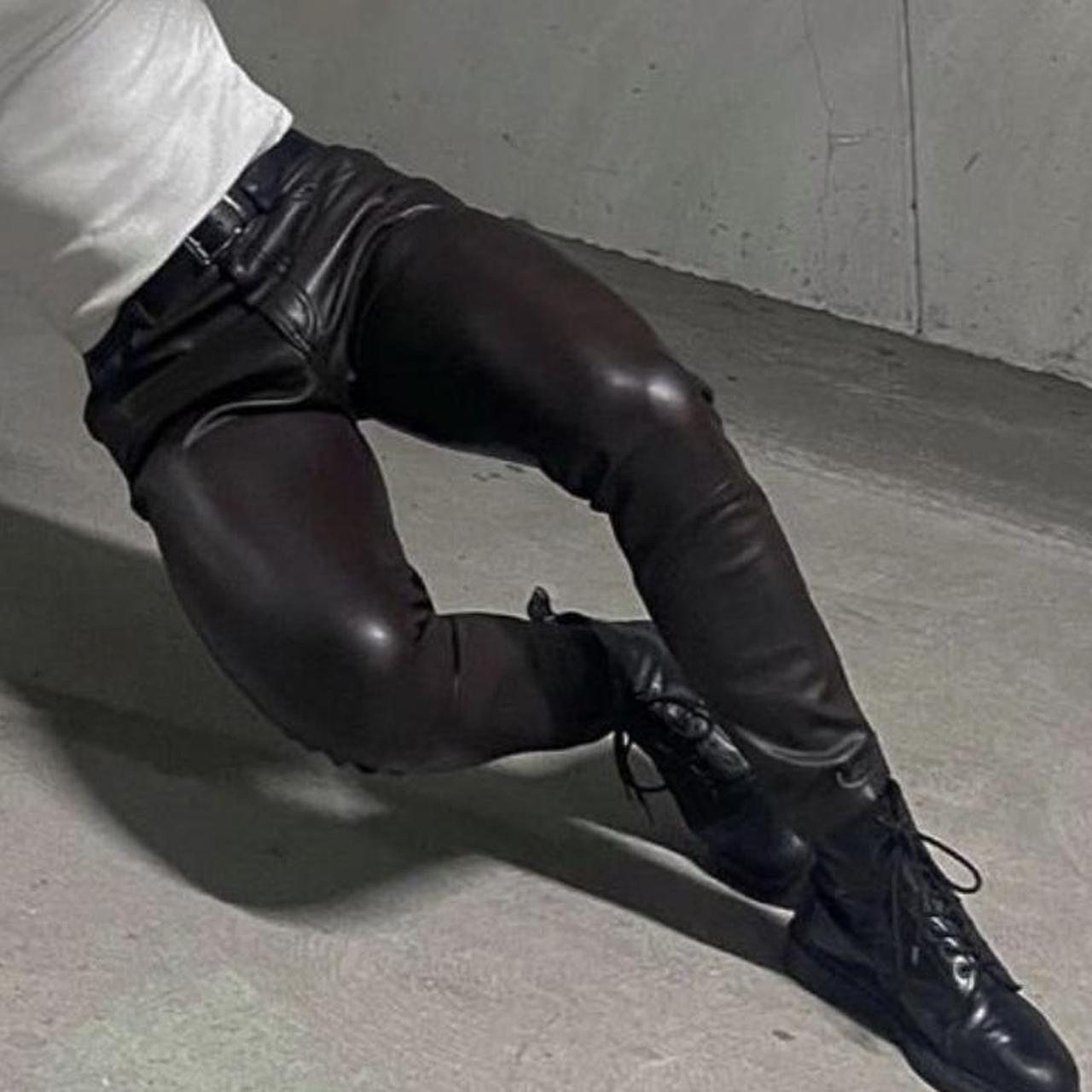 Dark brown ZARA faux leather pants Men’s 30” waist