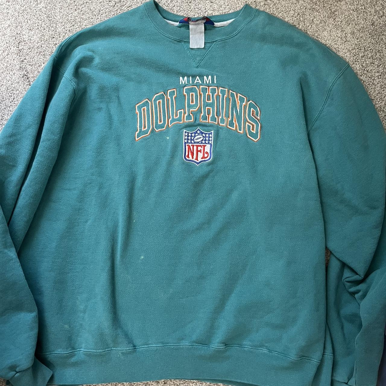 Vintage 1996 Miami dolphins crewneck sweater with - Depop