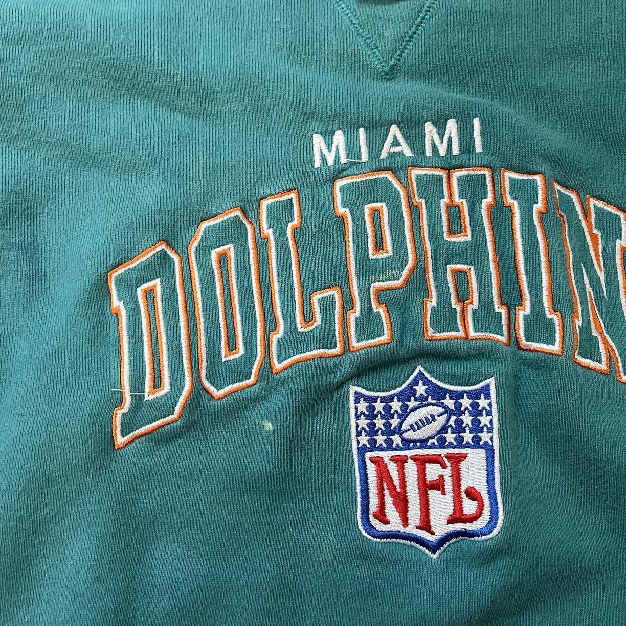 miami dolphins crewneck size L some slight - Depop