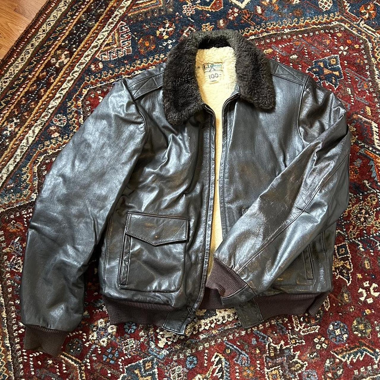 Vintage Starter New York Giants Leather Bomber - Depop