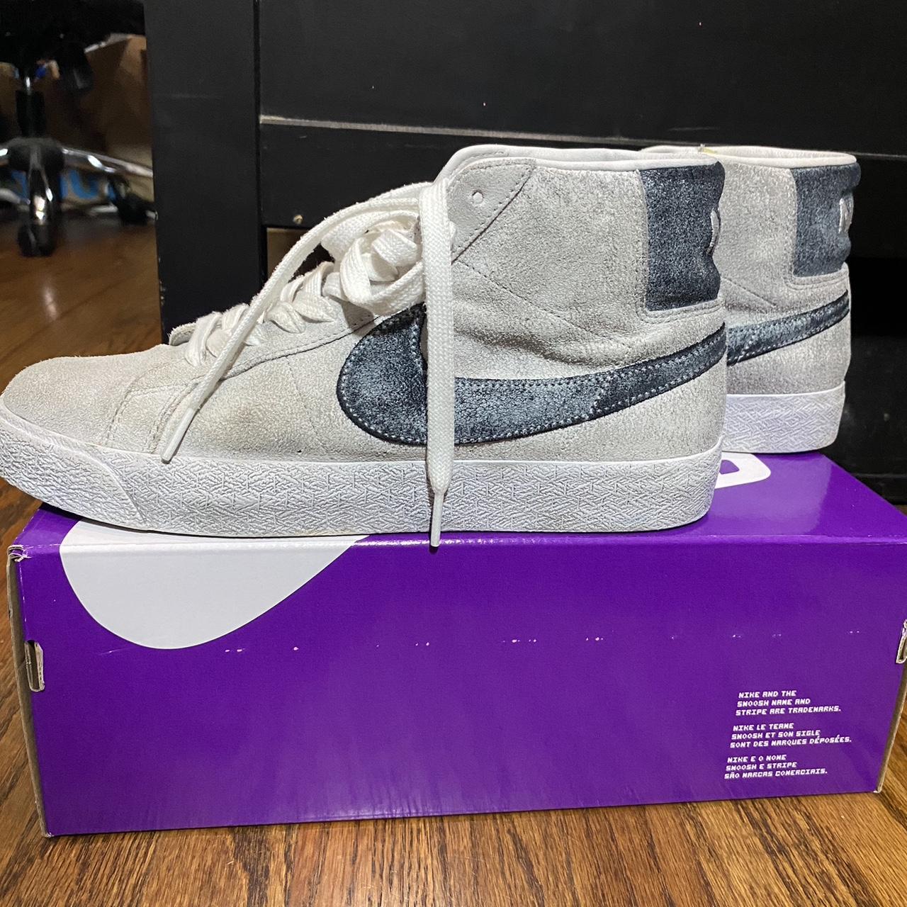 Nike SB Blazer Mid Faded Sail Black Size 9 Bought... - Depop