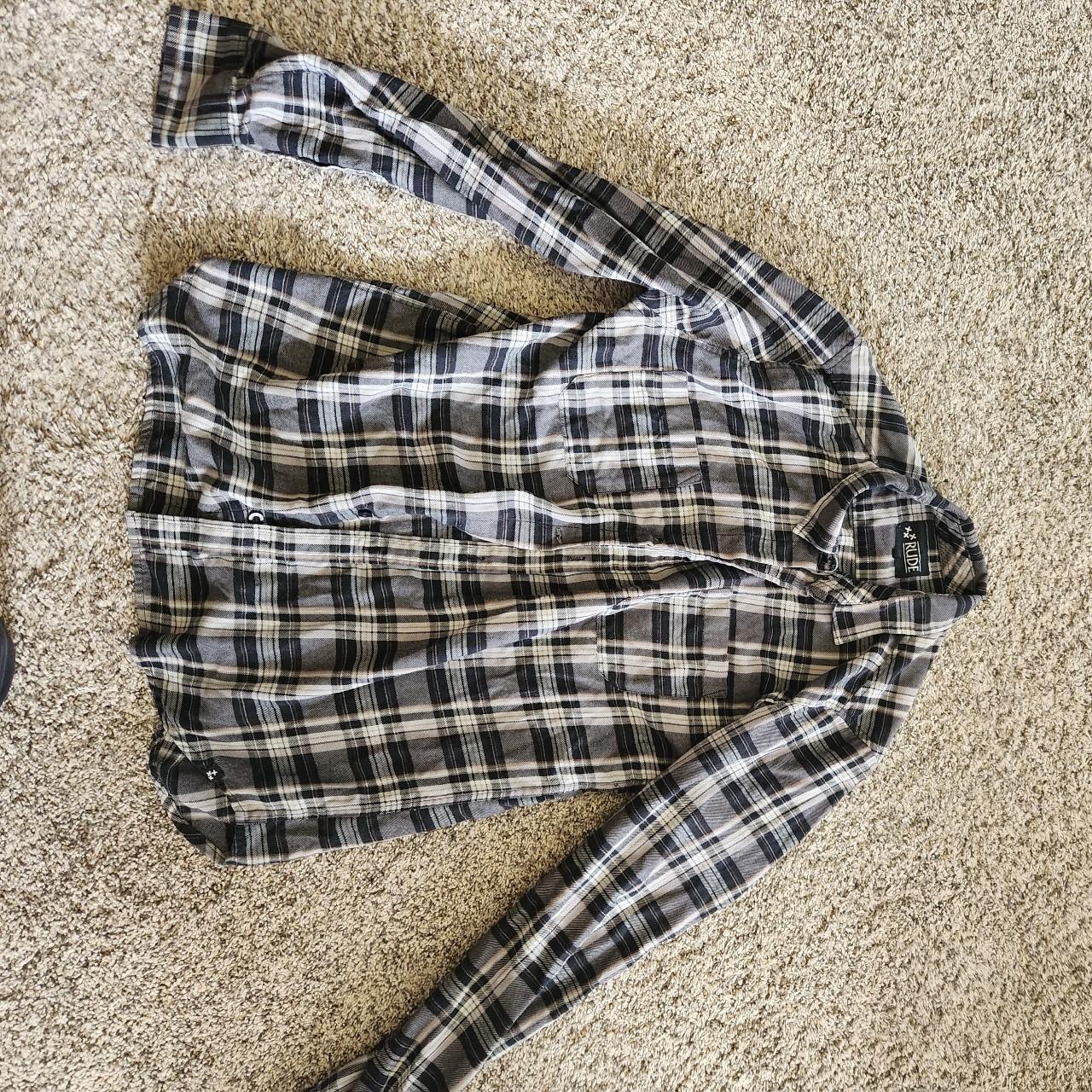Xxx Rude flannel. Good condition other than a few... - Depop