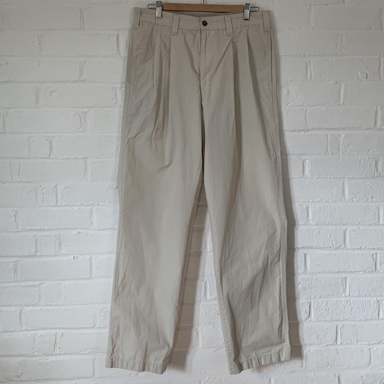 Dockers cream straight / wide leg trousers. Quite a... - Depop