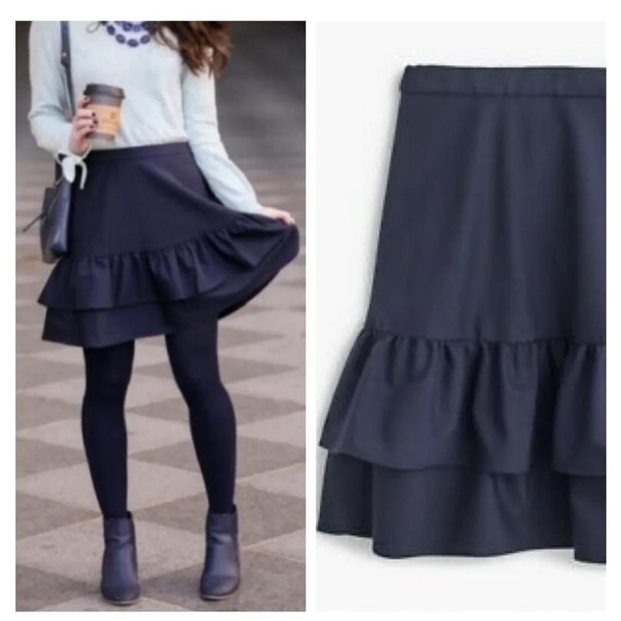 J crew wool top skirt navy