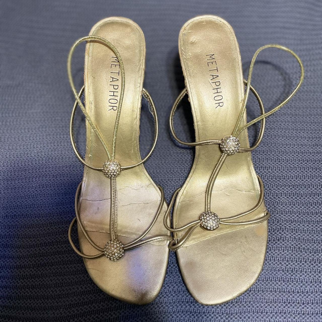 Women's Gold Sandals | Depop