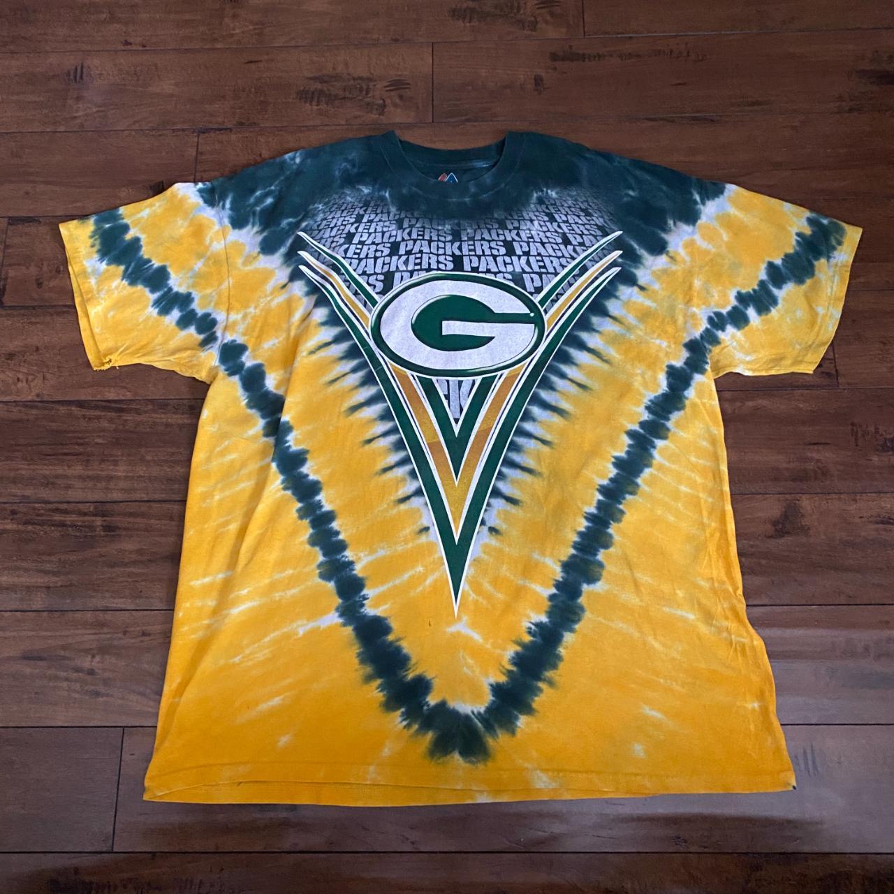 Vintage Green Bay Packers Tie Dye Graphic T - Depop