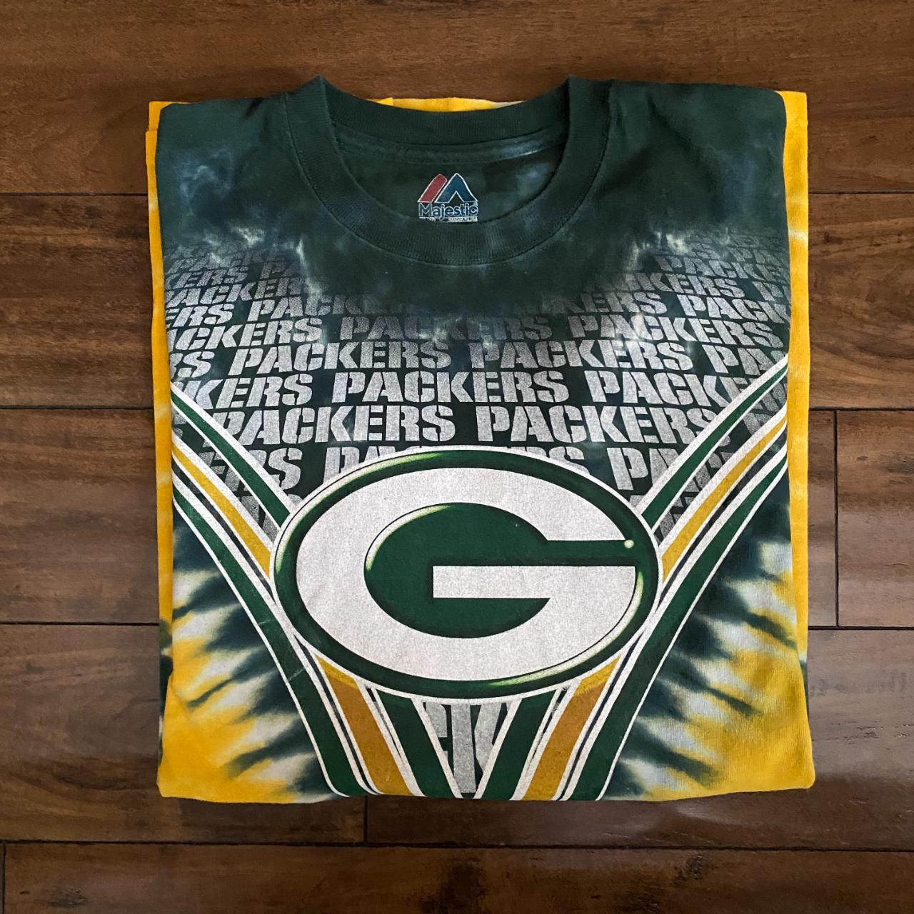 Green Bay Packers Majestic Vintage Green Tie Dye T-Shirt