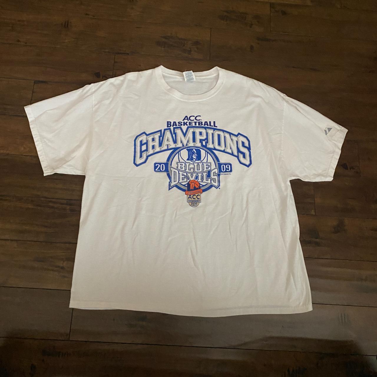 Duke Men's White and Blue T-shirt