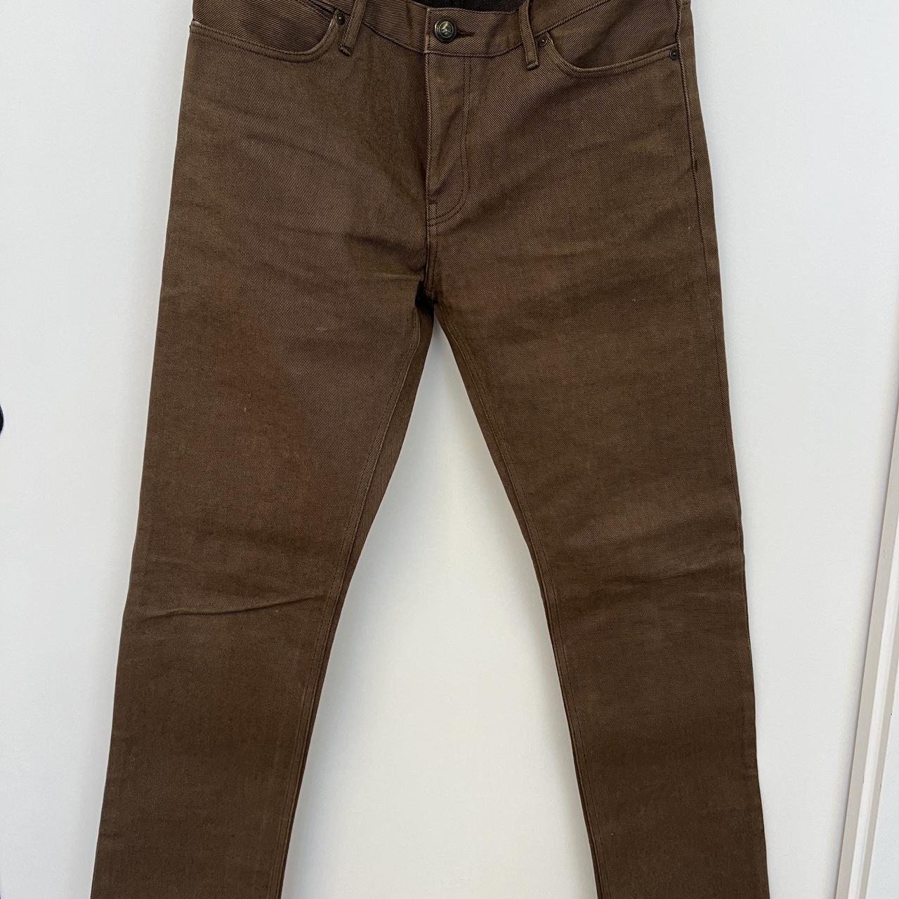 Brown Burberry jeans with leather applications. Size 30