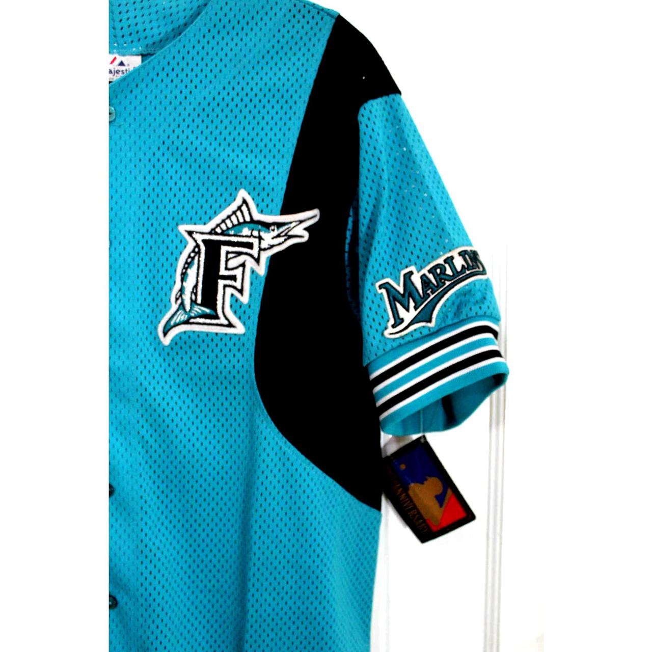 Vintage Starter Florida Marlins Teal 90s Baseball - Depop