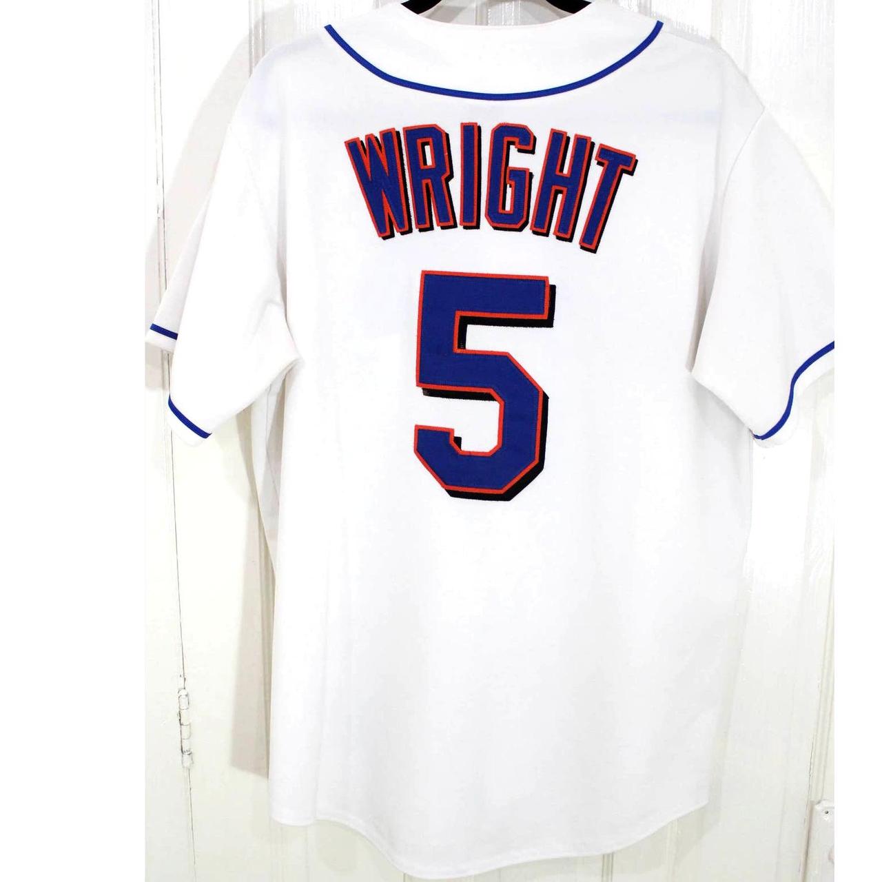 Vintage David Wright New York Mets Majestic Baseball Jersey White