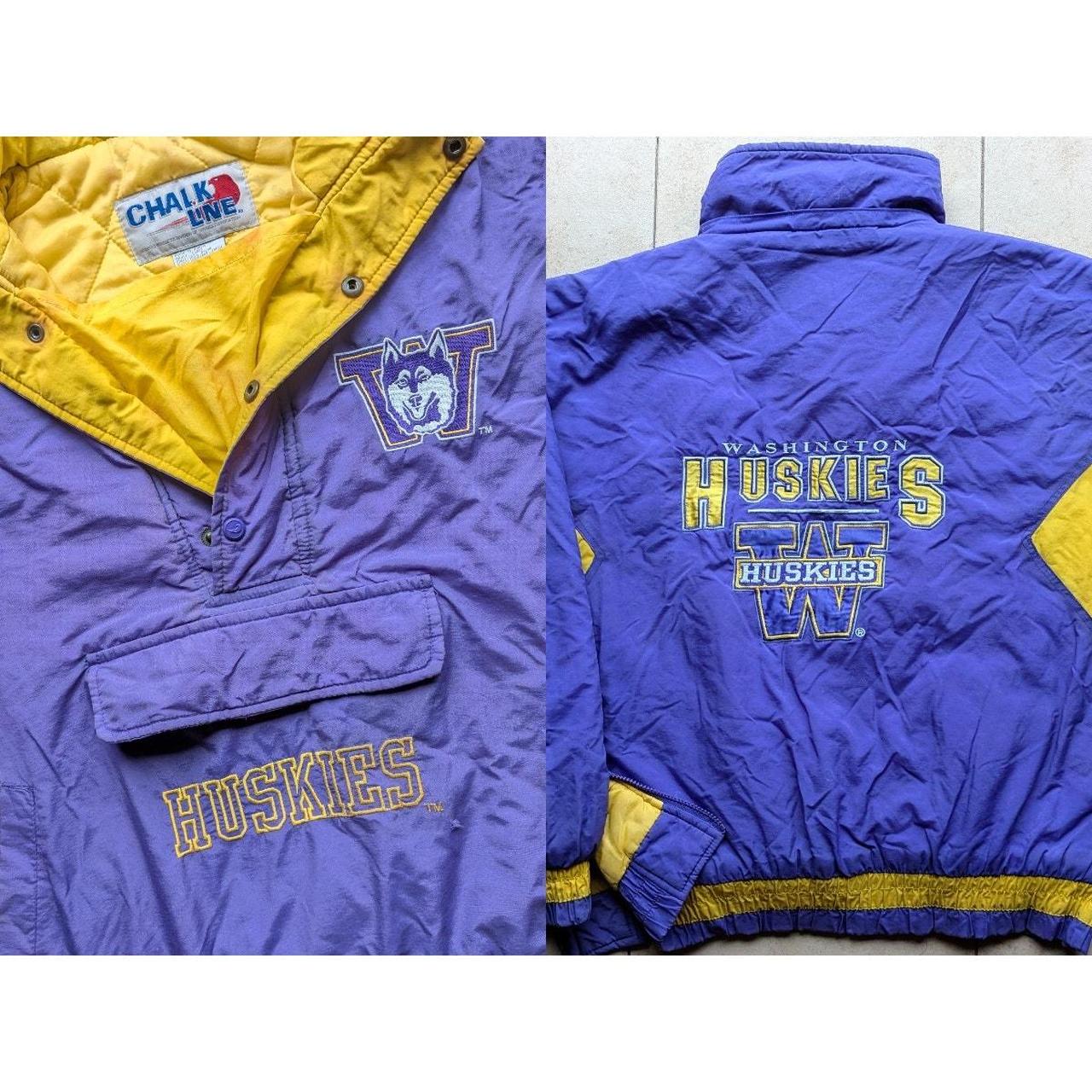 UW Huskies 90s CHALK LINE puffer 1/2 jacket Pullover...