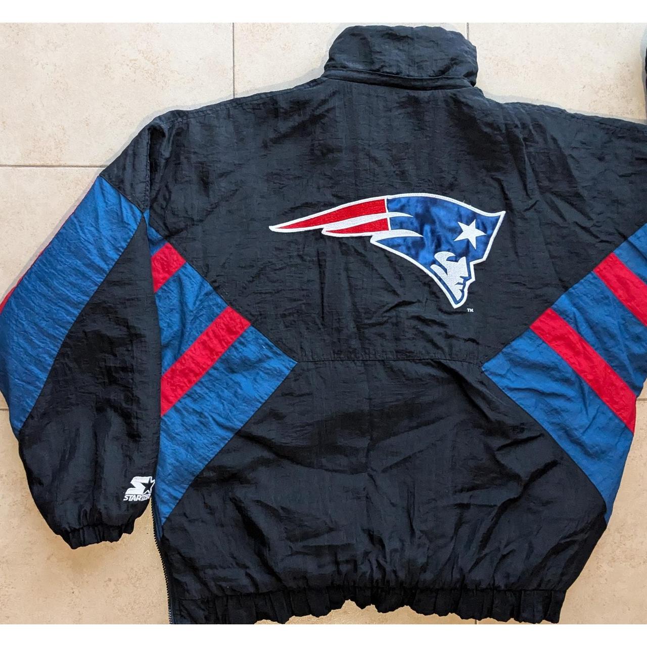New England Patriots 90s STARTER puffer 1/2 jacket | Depop