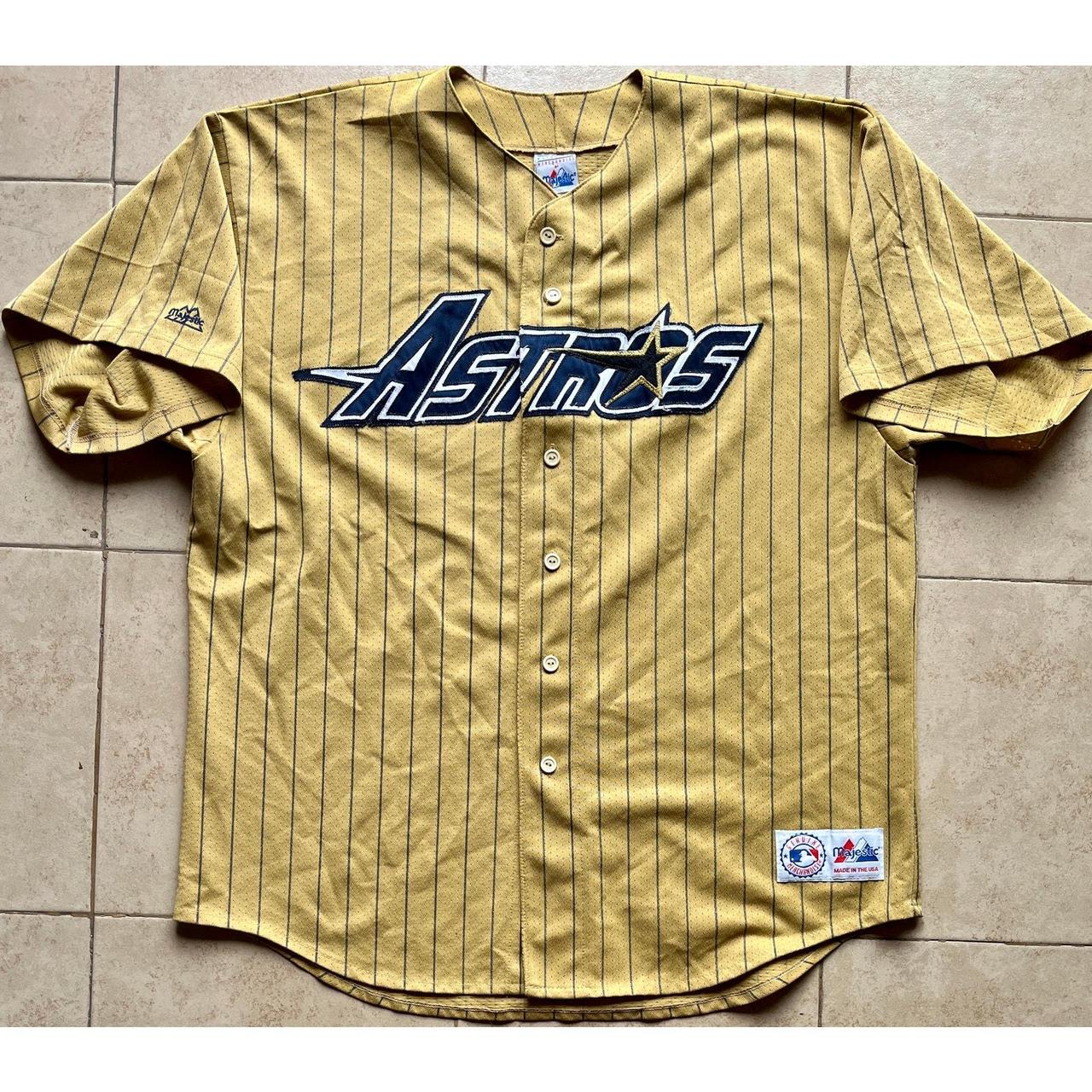 Houston Astros 90s Majestic fashion jersey gold. Depop