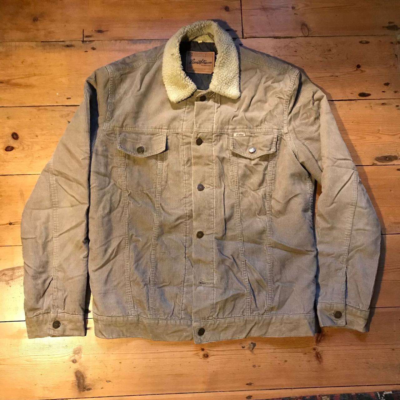 90s Vintage Levi's Corduroy Jacket - Beige jacket... - Depop