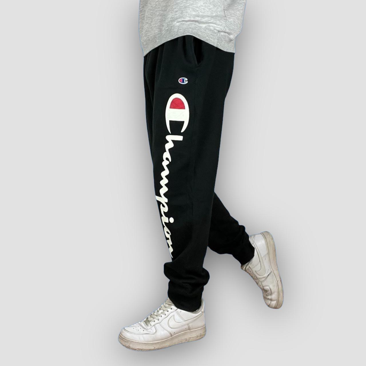 Black and discount white champion joggers