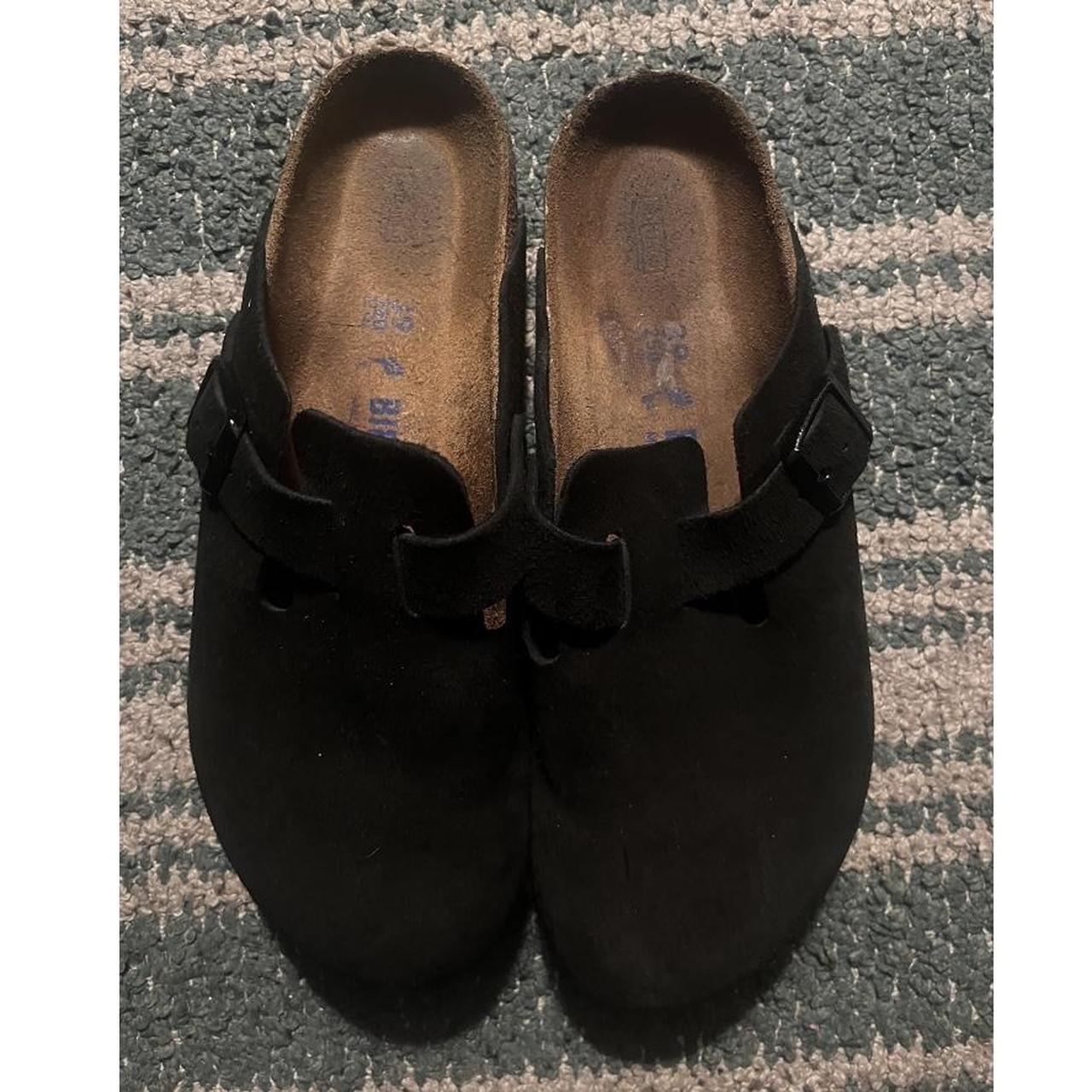 suede birkenstocks black