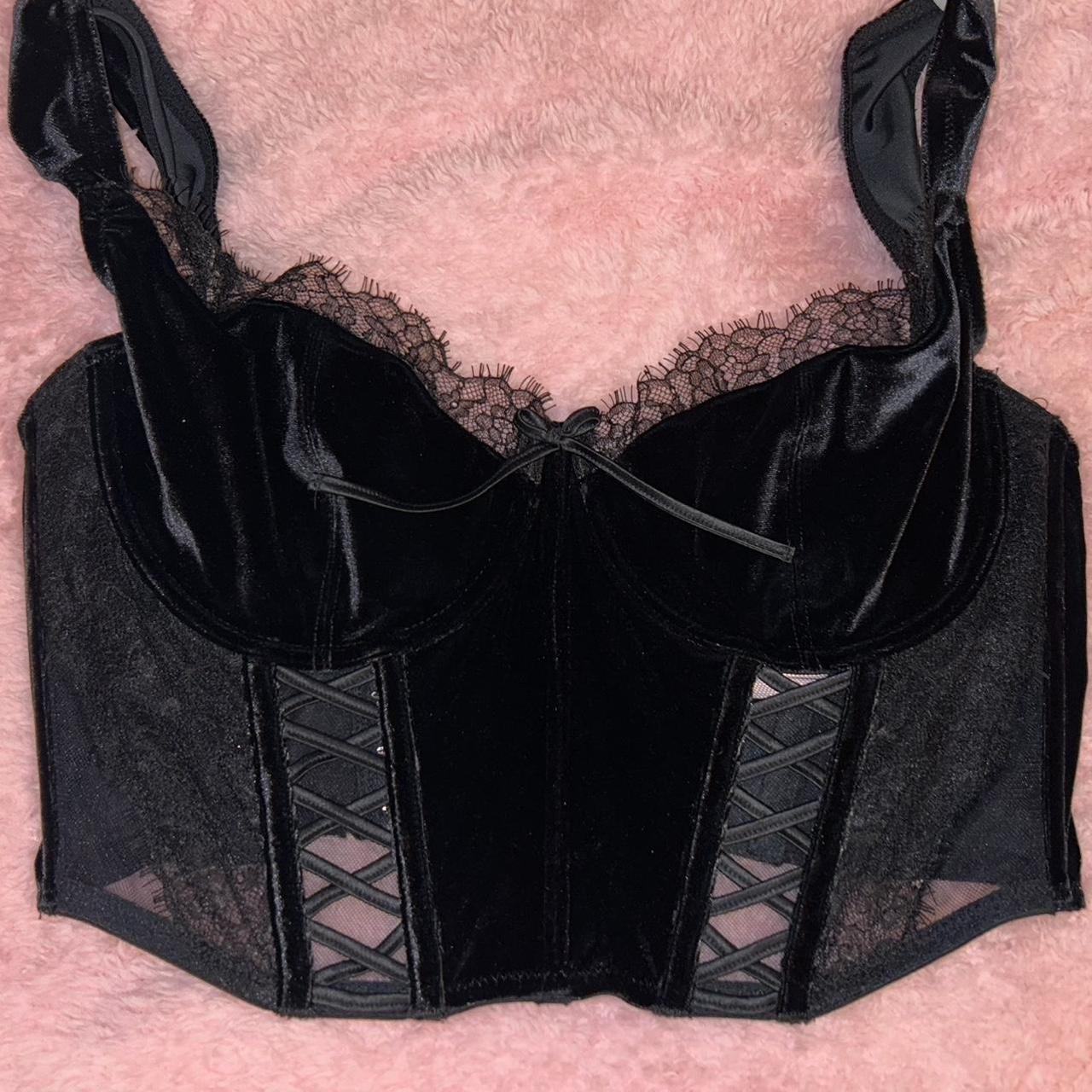 Buy Victoria's Secret Black Leather Corset Bra Top from Next