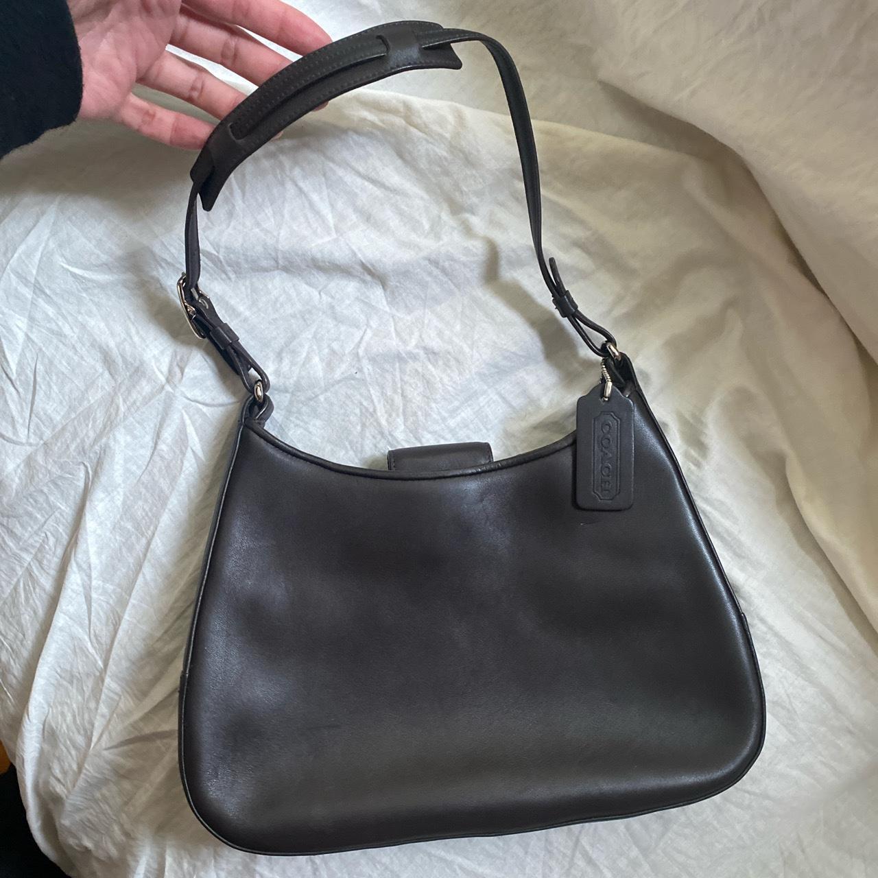 Vintage dark brown leather coach shoulder bag Such... - Depop