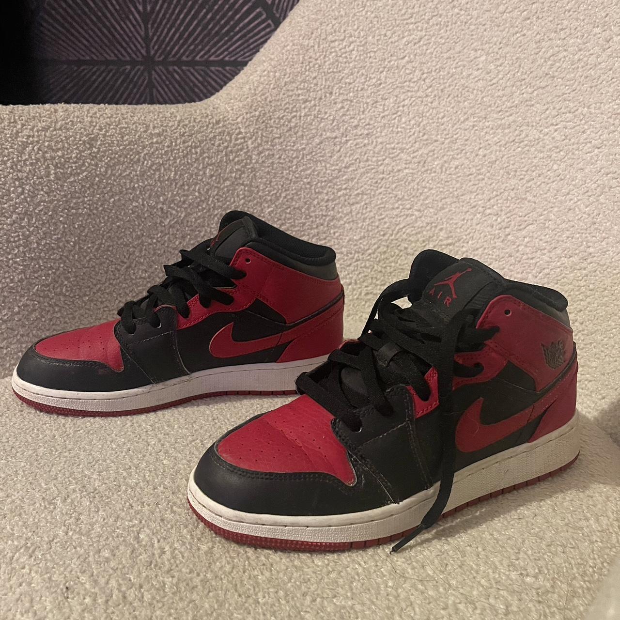 Red and black Jordan’s #jordans - Depop