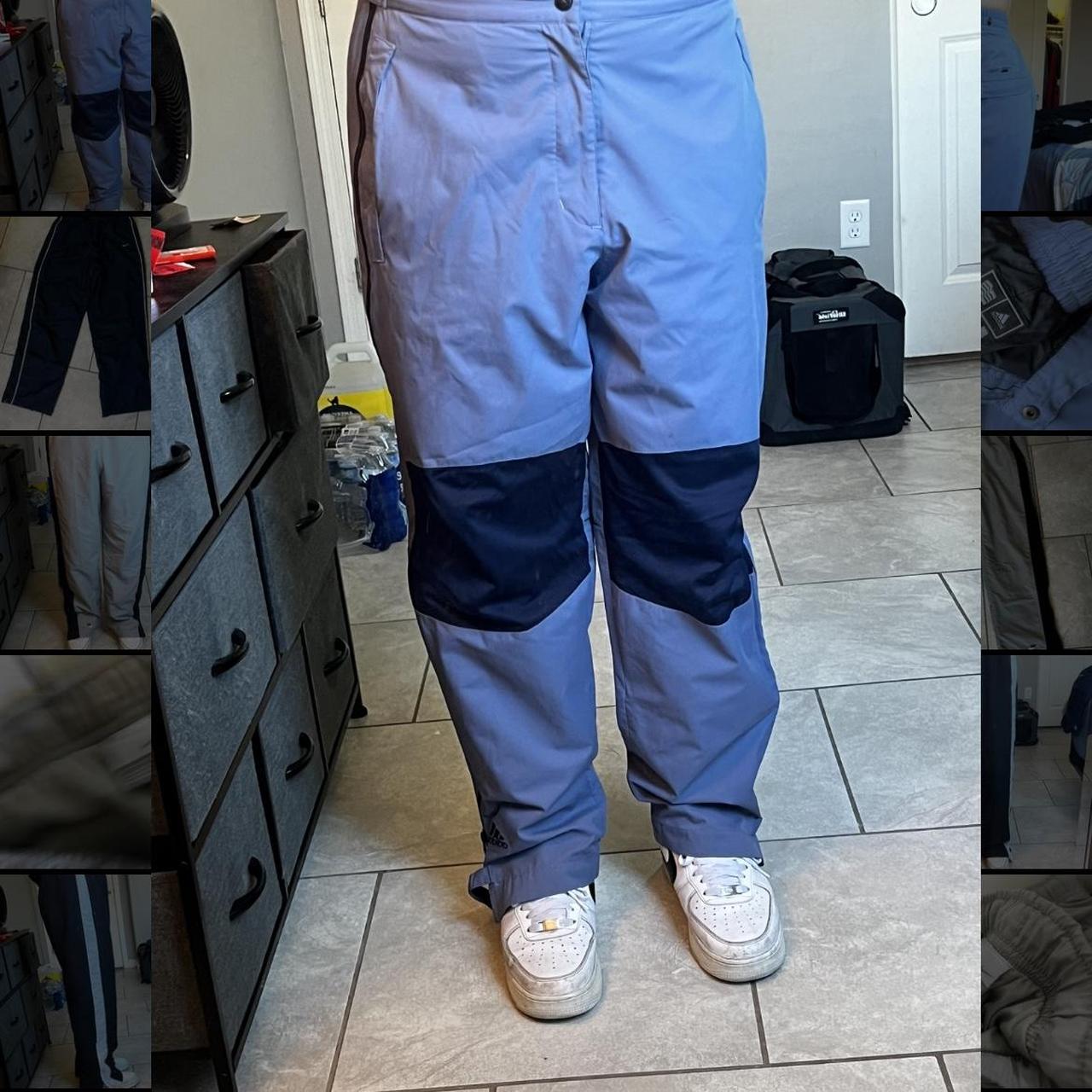 Blue Adidas Track Pants With Zipper And Velcro Depop 1411