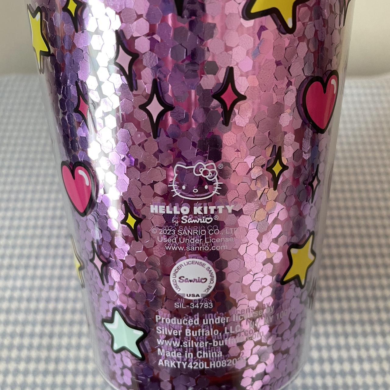 Silver Buffalo Sanrio Hello Kitty Pink Plastic Tumbler With Lid and Straw |  Holds 32 Ounces
