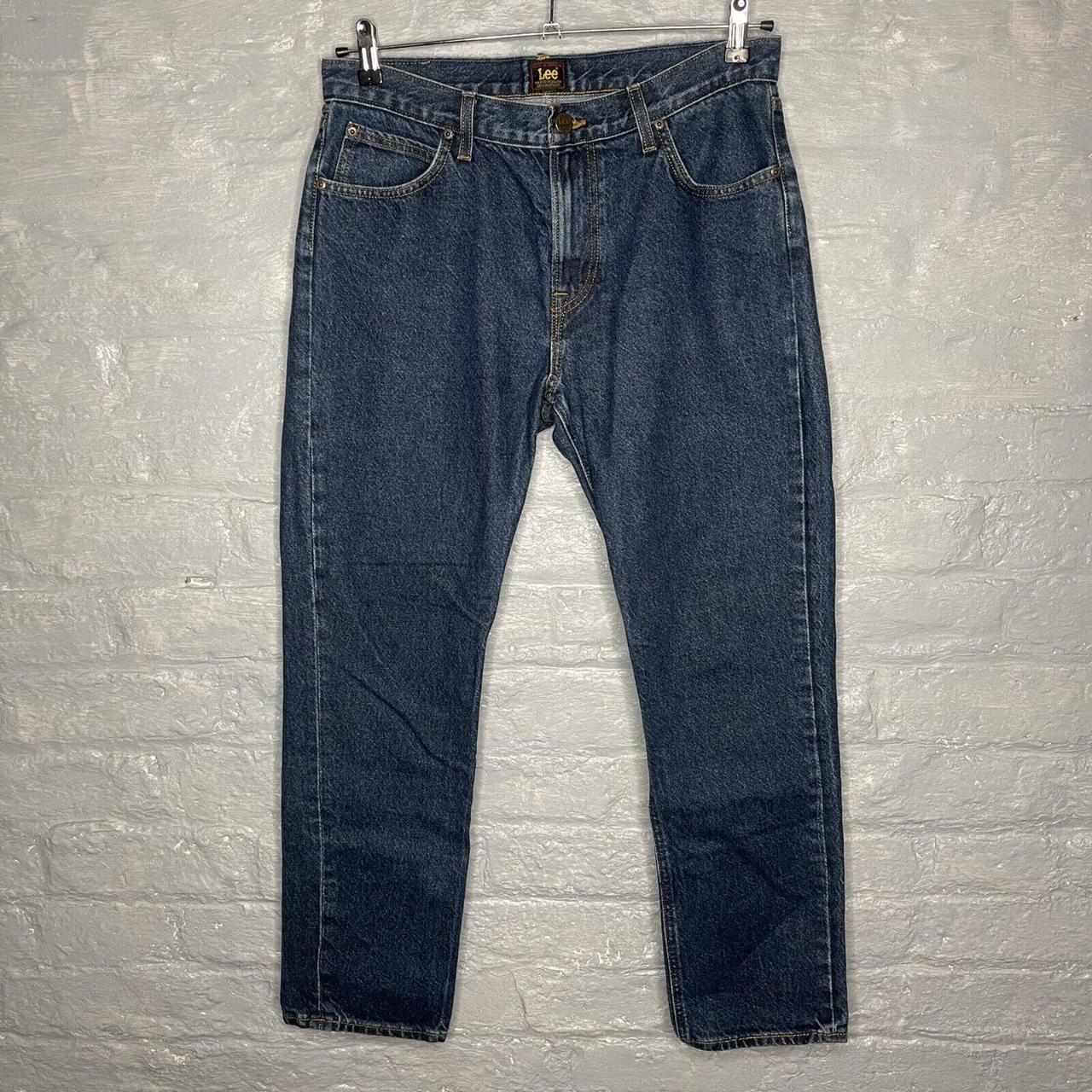 Lee Morton Men’s Straight Cotton Blue Denim Jeans -... - Depop