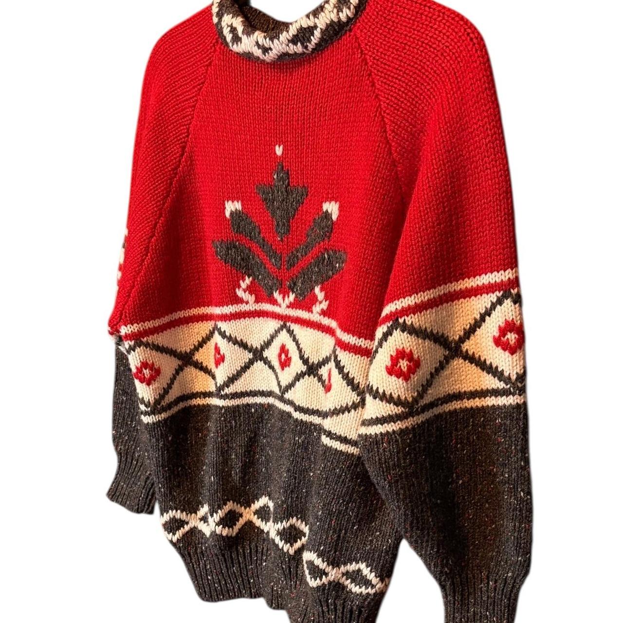 Vintage Men's Sweater - Red/Multi - M – FaBE Red … - image 3