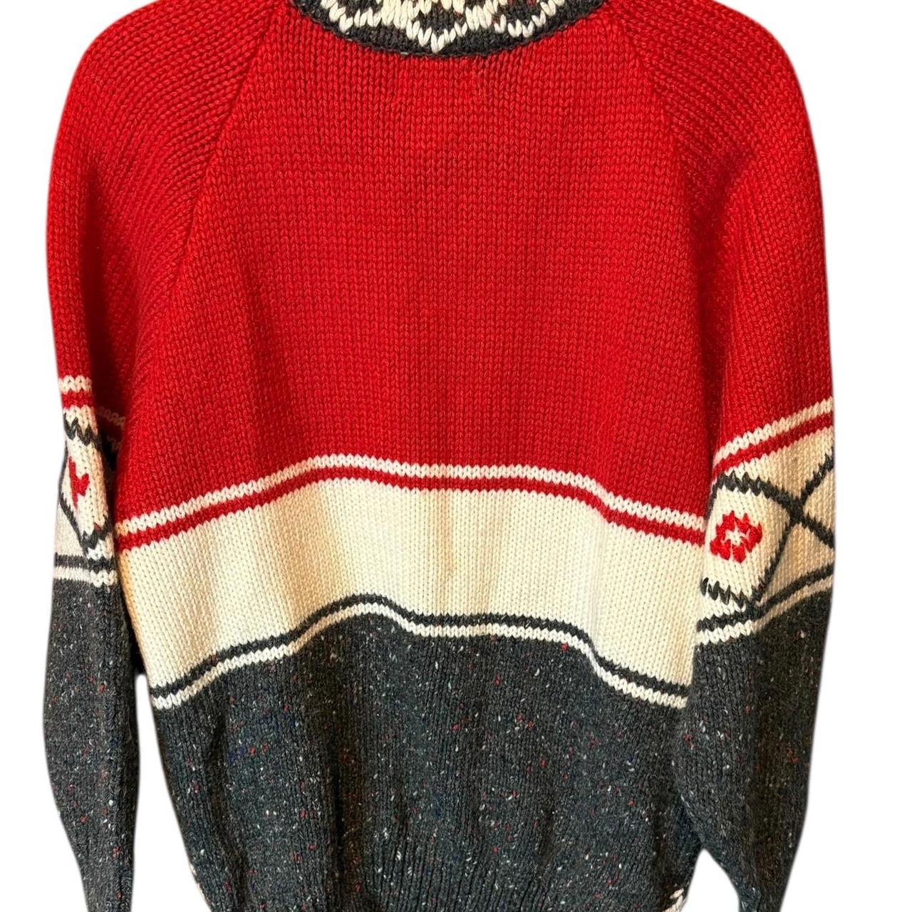Vintage Men's Sweater - Red/Multi - M – FaBE Red … - image 4