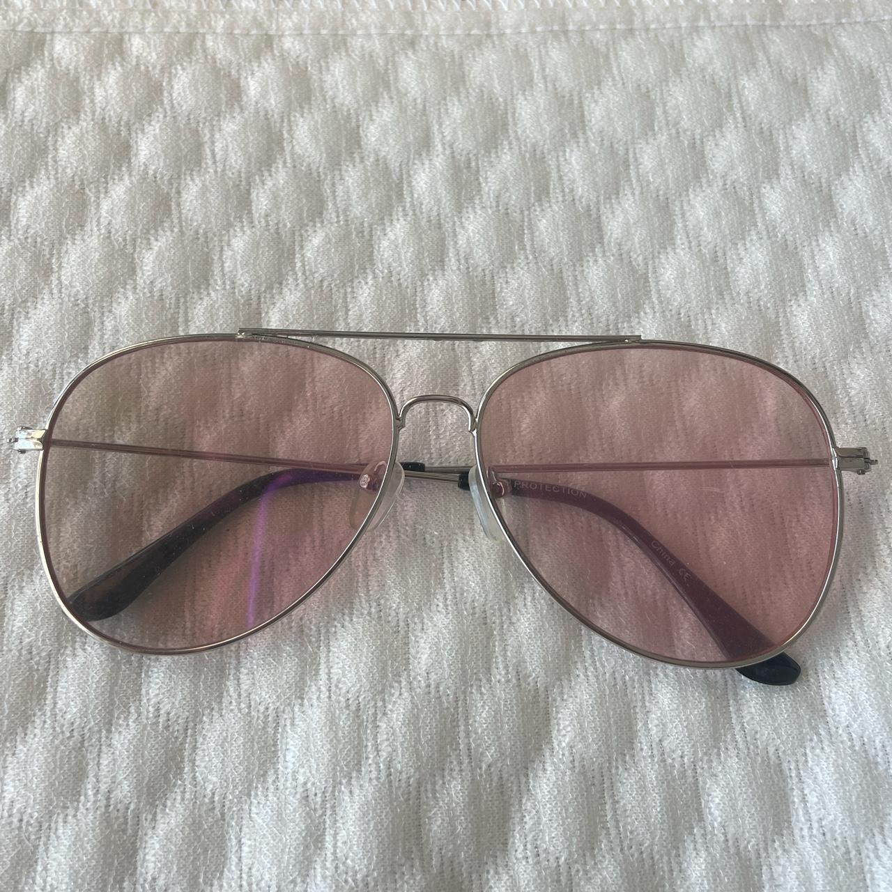 ROSE COLORED SUNGLASSES UV... Depop