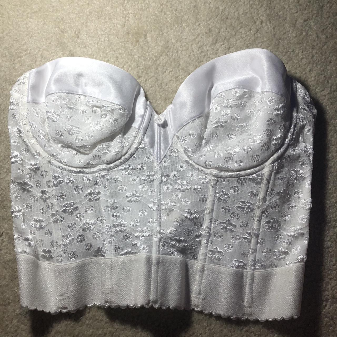 Vintage Dominique Floral Lace Bustier - Size - Depop